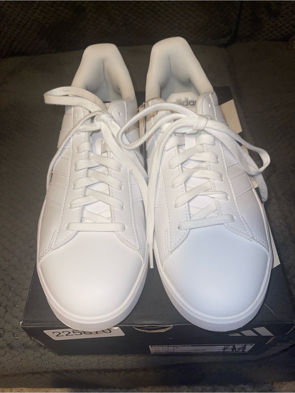 Women’s Adidias Low-Profile White Leather Sneakers